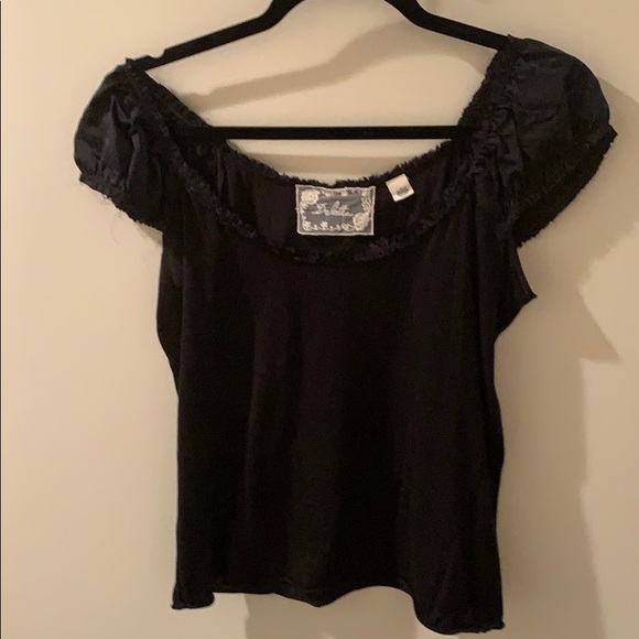 Deletta black top from Anthropologie size L.  Really cute just too small for me. - Picture 2 of 8